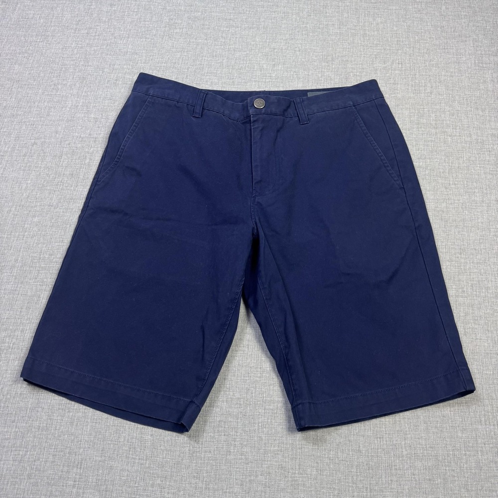 Bonobos Chino Shorts Mens 32 Blue Cotton Canvas Regular Fit 11" Inseam
